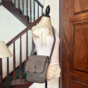 Habour 2nd Grey Crossbody Leather Purse Bag Satchel Grunge Suede